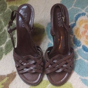 Sz 8.5 Franco Sarto brown leather sandals